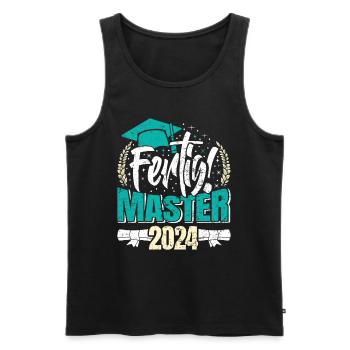 Master 2024 FERTIG! Masterarbeit Bestanden - Männer Premium Bio Tank Top - Schwarz - Vorne - Michal (187cm)