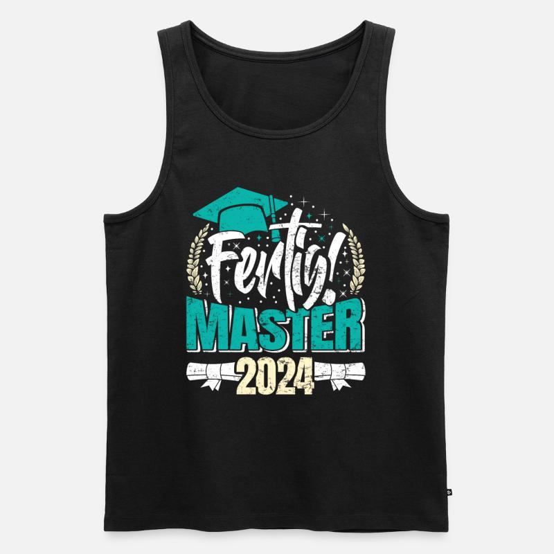 Master 2024 FERTIG! Masterarbeit Bestanden - Männer Premium Bio Tank Top - Schwarz