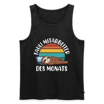 Kollegen Faulster Mitarbeiter des Monats - Männer Premium Bio Tank Top - Schwarz - Vorne - Michal (187cm)