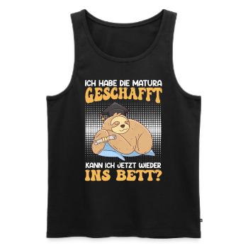 Matura Geschafft Kann ich wieder ins Bett - Männer Premium Bio Tank Top - Schwarz - Vorne - Michal (187cm)