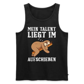 Faule Kollegen Mein Talent Liegt im Aufschieben - Männer Premium Bio Tank Top - Schwarz - Vorne - AI Model Male 178 light (178cm)