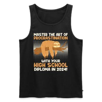 Abitur 2024 Die Kunst des Aufschiebens Lustiges - Männer Premium Bio Tank Top - Schwarz - Vorne - AI Model Male 178 light (178cm)