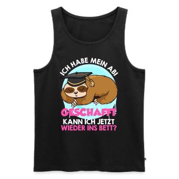 Abi Geschafft Abitur Kann ich wieder ins Bett - Männer Premium Bio Tank Top - Schwarz - Vorne - Michal (187cm)