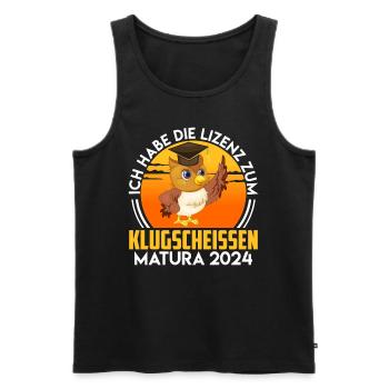 Maturantin Lizenz zum Klugscheissen Matura - Männer Premium Bio Tank Top - Schwarz - Vorne - Michal (187cm)