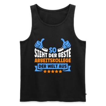 Mitarbeiter So Sieht der Beste Arbeitskollege aus - Männer Premium Bio Tank Top - Schwarz - Vorne - AI Model Male 178 light (178cm)