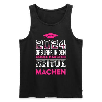 2024 Das Jahr in dem Coole Mädchen Abitur Machen - Männer Premium Bio Tank Top - Schwarz - Vorne - Michal (187cm)