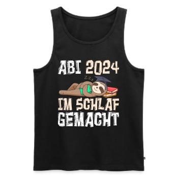 Abi 2024 Abitur Im Schlaf Geamcht Faultier Lustig - Männer Premium Bio Tank Top - Schwarz - Vorne - Michal (187cm)
