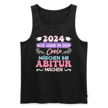 2024 Das Jahr in dem Coole Mädchen Abitur Machen - Männer Premium Bio Tank Top - Schwarz - Vorne - Michal (187cm)
