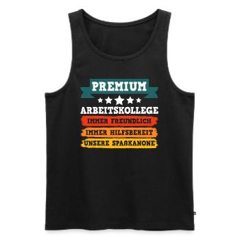 Mitarbeiter PREMIUM Work Colleague Assistenz - Männer Premium Bio Tank Top - Schwarz - Vorne - Michal (187cm)
