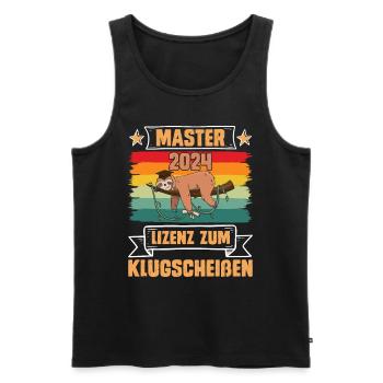 Master 2024 Lizenz zum Klugscheißen Faultier - Männer Premium Bio Tank Top - Schwarz - Vorne - Michal (187cm)