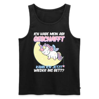 Abi Geschafft Abitur Kann ich wieder ins Bett - Männer Premium Bio Tank Top - Schwarz - Vorne - Michal (187cm)