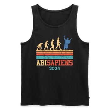 Abiturienten ABISAPIENS Abi 2024 Abschluss - Männer Premium Bio Tank Top - Schwarz - Vorne - Michal (187cm)