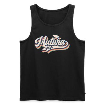 MATURA 2024 Maturanten Vintage Matura - Männer Premium Bio Tank Top - Schwarz - Vorne - AI Model Male 178 light (178cm)