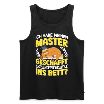Master Geschafft Kann ich wieder ins Bett? - Männer Premium Bio Tank Top - Schwarz - Vorne - Michal (187cm)