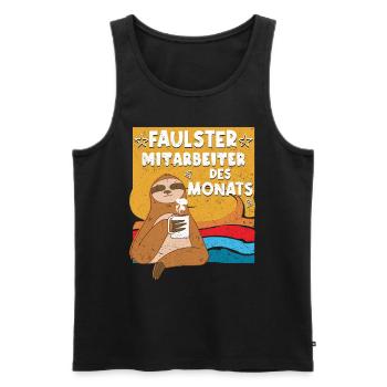 Bürokollegen Faulster Mitarbeiter des Monats - Männer Premium Bio Tank Top - Schwarz - Vorne - Michal (187cm)