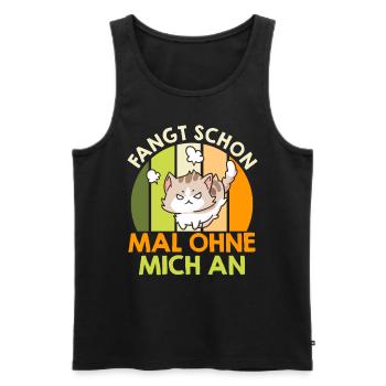 Bürokollege Faul Fang schon mal Ohne Mich an - Männer Premium Bio Tank Top - Schwarz - Vorne - Michal (187cm)