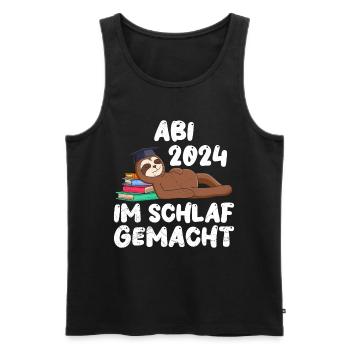 Abi 2024 Abitur Im Schlaf Geamcht Faultier Lustig - Männer Premium Bio Tank Top - Schwarz - Vorne - Michal (187cm)