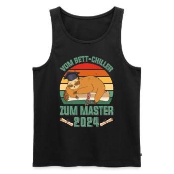 Masterabschluss Vom Bett Chiller zum Master 2024 - Männer Premium Bio Tank Top - Schwarz - Vorne - Michal (187cm)