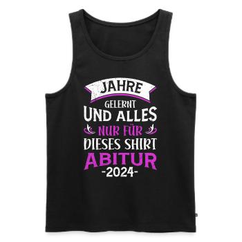 Abiturientin Jahre Gelernt Nur für dieses Shirt - Männer Premium Bio Tank Top - Schwarz - Vorne - AI Model Male 178 light (178cm)