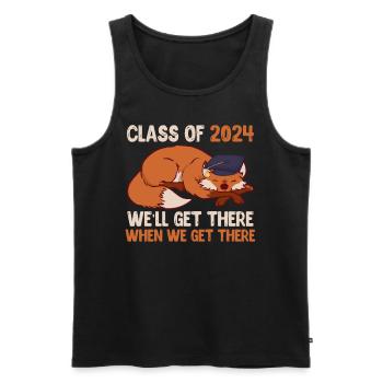 Diplômés du secondaire de la classe de 2024 Nous y arriverons - Débardeur bio Premium Homme - noir - Devant - Michal (187cm)