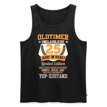 OLDTIMER 25 years in service Top condition - Men's Premium Organic Tank Top - black - Front - Michal (187cm)