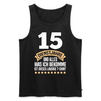 15 years of service Get this lousy shirt - Men's Premium Organic Tank Top - black - Front - AI Model Male 178 light (178cm)