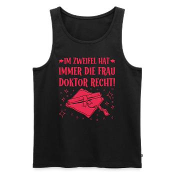 En cas de doute, Mme Doctor a raison ! - Débardeur bio Premium Homme - noir - Devant - AI Model Male 178 light (178cm)
