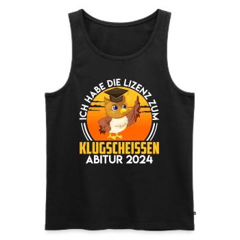 Abiturientin Lizenz zum Klugscheißen Abitur - Männer Premium Bio Tank Top - Schwarz - Vorne - AI Model Male 178 light (178cm)