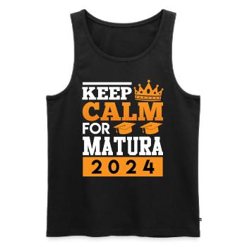 Maturant Keep Calm pour Matura 2024 Matura - Débardeur bio Premium Homme - noir - Devant - Michal (187cm)