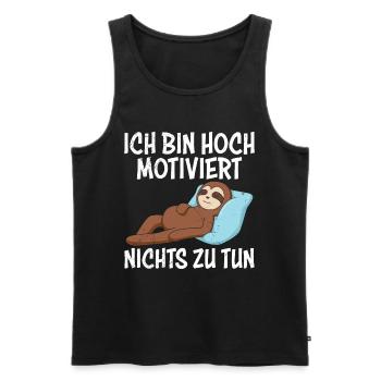 Lazy Colleague Am Highly Motivated To Do Nothing - Men's Premium Organic Tank Top - black - Front - AI Model Male 178 light (178cm)