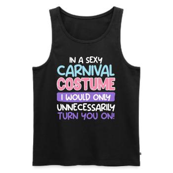 Fan de carnaval dans un costume de carnaval sexy - Débardeur bio Premium Homme - noir - Devant - Michal (187cm)