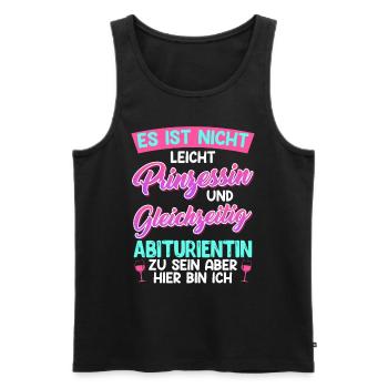 Abitur Not Easy PRINCESS and HIGH SCHOOL Graduate - Men's Premium Organic Tank Top - black - Front - AI Model Male 178 light (178cm)