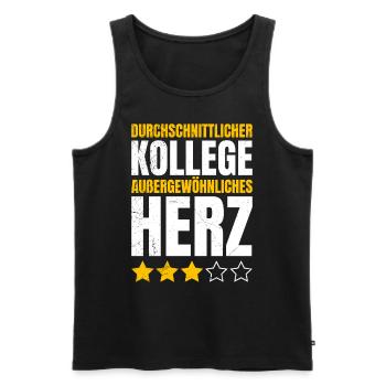 Office Average Colleague Extraordinary - Men's Premium Organic Tank Top - black - Front - AI Model Male 178 light (178cm)