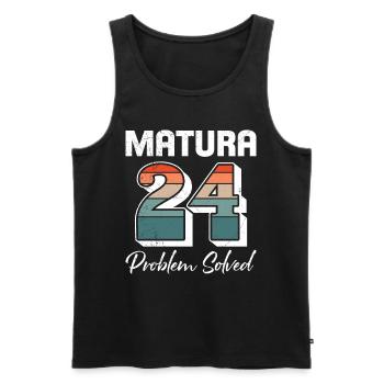 Matura 2024 PROBLÈME RÉSOLU Certificat de fin d’études - Débardeur bio Premium Homme - noir - Devant - Michal (187cm)