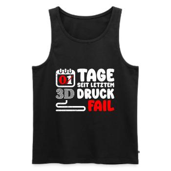 Nerd 3D Druck 0 Tage Seit Letztem 3D Druck Fail - Männer Premium Bio Tank Top - Schwarz - Vorne - Michal (187cm)