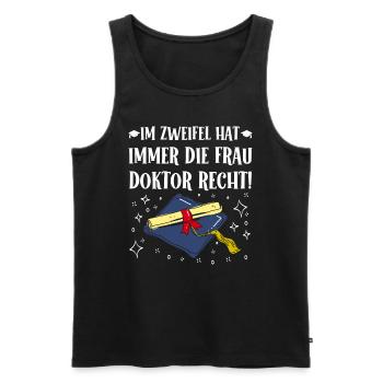 If in doubt, Mrs. Doctor is right! - Men's Premium Organic Tank Top - black - Front - AI Model Male 178 light (178cm)