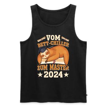 Masterabschluss Vom Bett Chiller zum Master - Männer Premium Bio Tank Top - Schwarz - Vorne - AI Model Male 178 light (178cm)
