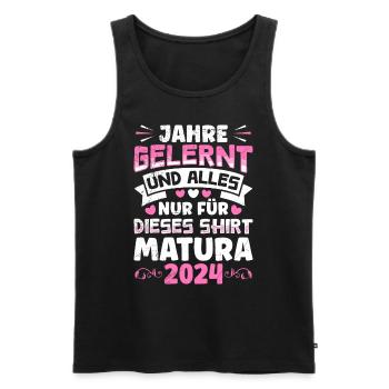 Matura 2024 ans J’ai tout appris pour ce t-shirt - Débardeur bio Premium Homme - noir - Devant - Michal (187cm)
