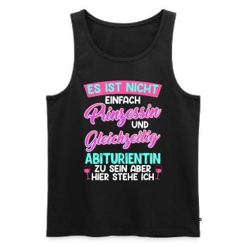 Abitur Not Easy PRINCESS and HIGH SCHOOL Graduate - Men's Premium Organic Tank Top - black - Front - AI Model Male 178 light (178cm)
