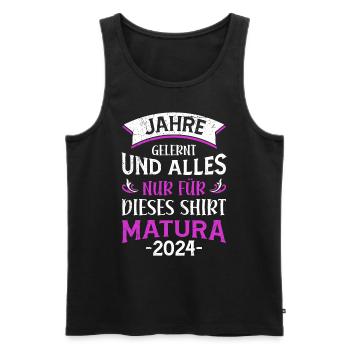 Matura 2024 ans J’ai tout appris pour ce t-shirt - Débardeur bio Premium Homme - noir - Devant - Michal (187cm)