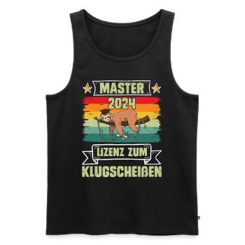 Master 2024 Licence à Clever Sloth - Débardeur bio Premium Homme - noir - Devant - AI Model Male 178 light (178cm)