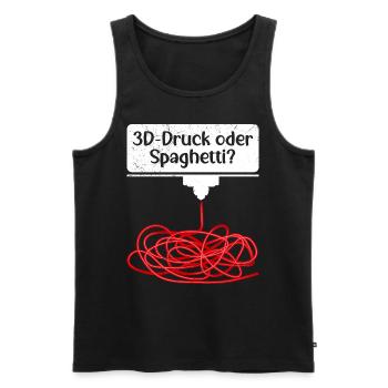 3D Printing or Spaghetti 3D Printing Fail - Men's Premium Organic Tank Top - black - Front - AI Model Male 178 light (178cm)