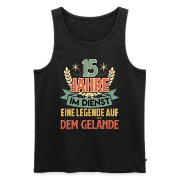 15 years of service legend on the grounds - Men's Premium Organic Tank Top - black - Front - AI Model Male 178 light (178cm)