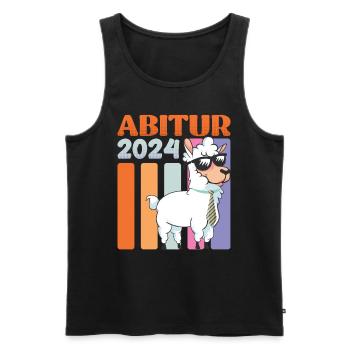 High School Diploma 2024 Llama High School Graduates Graduation - Men's Premium Organic Tank Top - black - Front - AI Model Male 178 light (178cm)