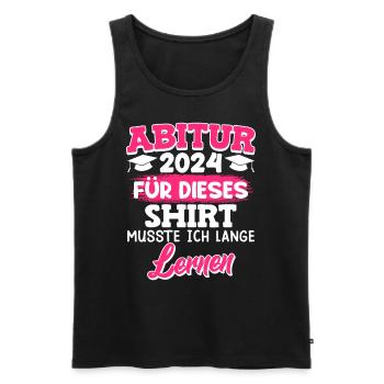 I had to study for this shirt - Men's Premium Organic Tank Top - black - Front - AI Model Male 178 light (178cm)