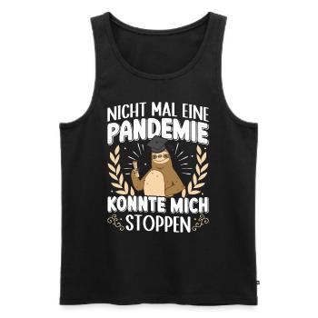 Masterabschluss Pandemie konnte mich nicht Stoppen - Männer Premium Bio Tank Top - Schwarz - Vorne - AI Model Male 178 light (178cm)