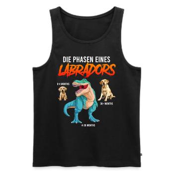 Labrador Hund METAMORPHOSE EINES LABRADORS - Männer Premium Bio Tank Top - Schwarz - Vorne - Michal (187cm)