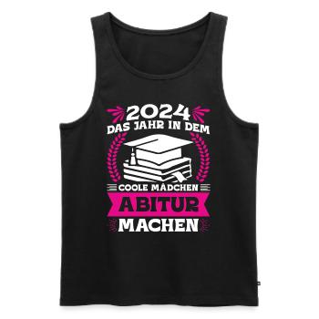 2024 Das Jahr in dem Coole Mädchen Abitur Machen - Männer Premium Bio Tank Top - Schwarz - Vorne - Michal (187cm)