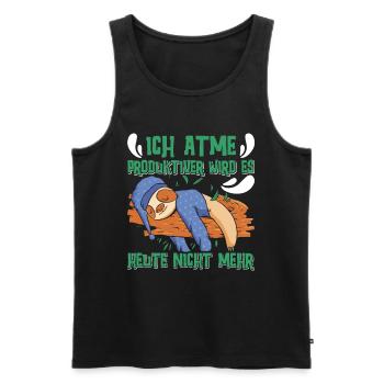 Fauler Kollege Ich Atme Produktiver wird es Nicht - Männer Premium Bio Tank Top - Schwarz - Vorne - Michal (187cm)