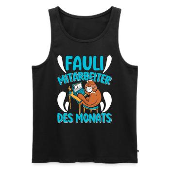 Mitarbeiter Fauli Mitarbeiter des Monats Faule - Männer Premium Bio Tank Top - Schwarz - Vorne - AI Model Male 178 light (178cm)